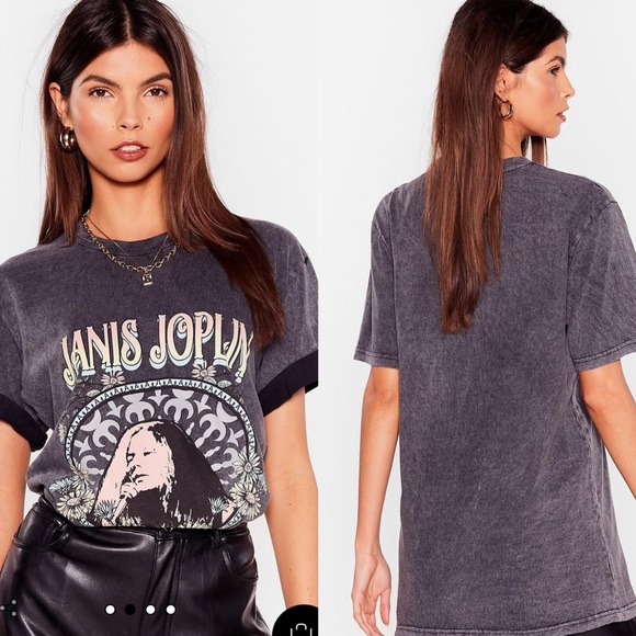 Nasty Gal Tops - LAST ONE!!! Janis Joplin Acid Wash Band Tee